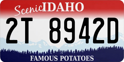ID license plate 2T8942D