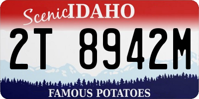 ID license plate 2T8942M