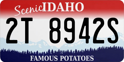 ID license plate 2T8942S