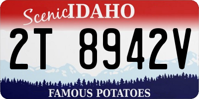 ID license plate 2T8942V