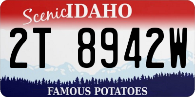 ID license plate 2T8942W