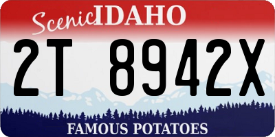 ID license plate 2T8942X
