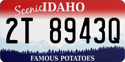 ID license plate 2T8943Q