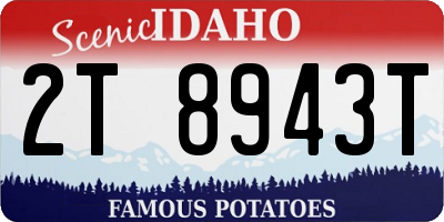 ID license plate 2T8943T