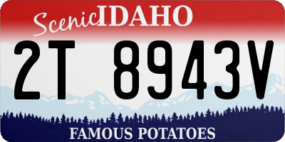 ID license plate 2T8943V