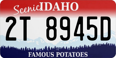 ID license plate 2T8945D