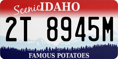 ID license plate 2T8945M
