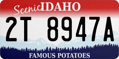 ID license plate 2T8947A