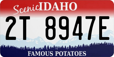 ID license plate 2T8947E