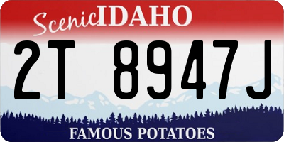 ID license plate 2T8947J