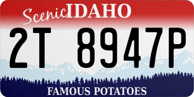 ID license plate 2T8947P