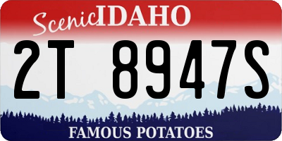 ID license plate 2T8947S