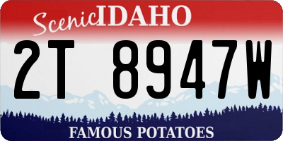 ID license plate 2T8947W