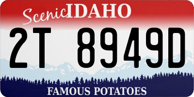 ID license plate 2T8949D