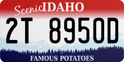 ID license plate 2T8950D