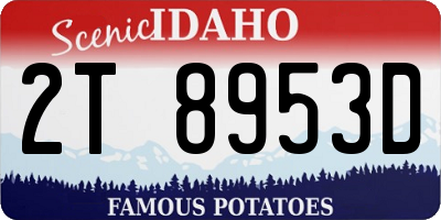 ID license plate 2T8953D