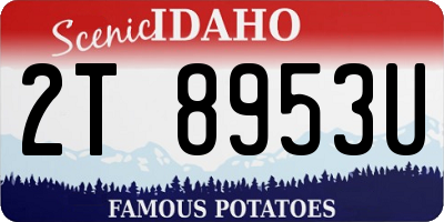 ID license plate 2T8953U