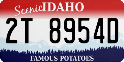 ID license plate 2T8954D