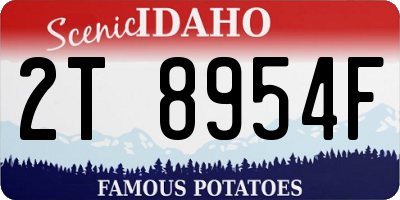 ID license plate 2T8954F