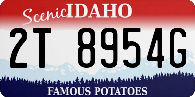 ID license plate 2T8954G