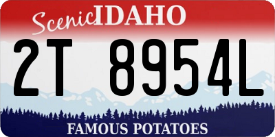 ID license plate 2T8954L