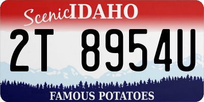 ID license plate 2T8954U