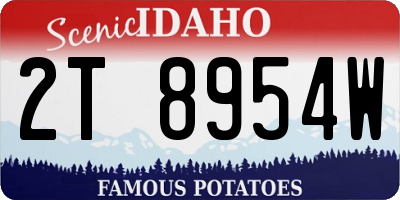 ID license plate 2T8954W