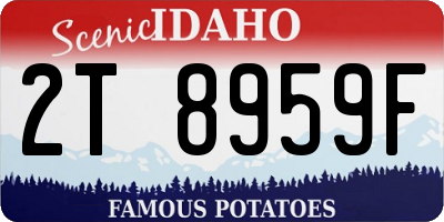ID license plate 2T8959F