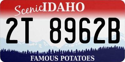 ID license plate 2T8962B