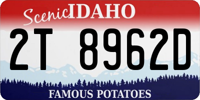 ID license plate 2T8962D