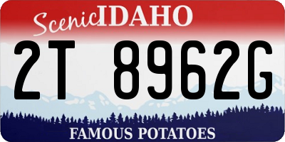 ID license plate 2T8962G