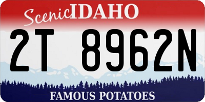 ID license plate 2T8962N