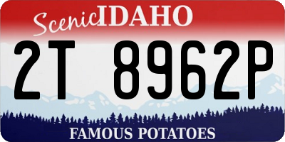 ID license plate 2T8962P