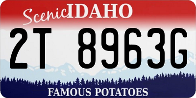 ID license plate 2T8963G