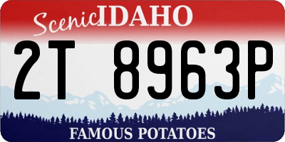 ID license plate 2T8963P