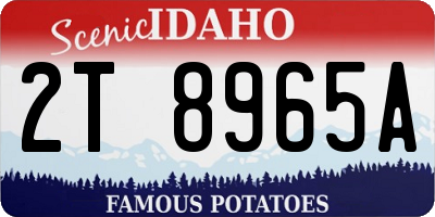 ID license plate 2T8965A