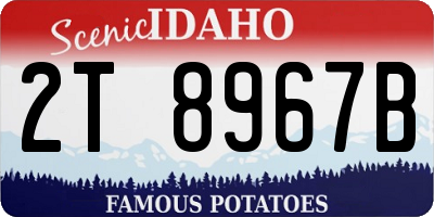 ID license plate 2T8967B