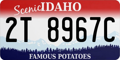 ID license plate 2T8967C