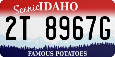 ID license plate 2T8967G