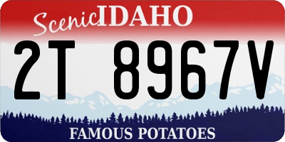 ID license plate 2T8967V