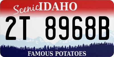 ID license plate 2T8968B