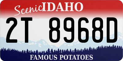ID license plate 2T8968D