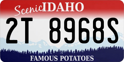 ID license plate 2T8968S