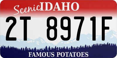 ID license plate 2T8971F