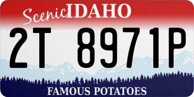 ID license plate 2T8971P