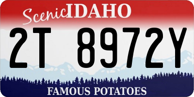 ID license plate 2T8972Y