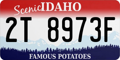 ID license plate 2T8973F