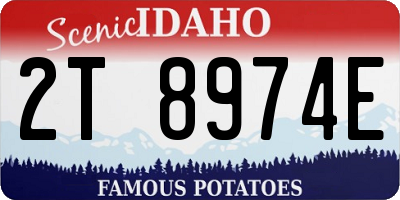 ID license plate 2T8974E