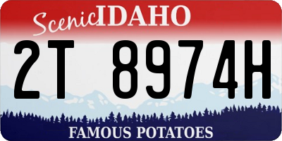 ID license plate 2T8974H