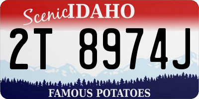 ID license plate 2T8974J
